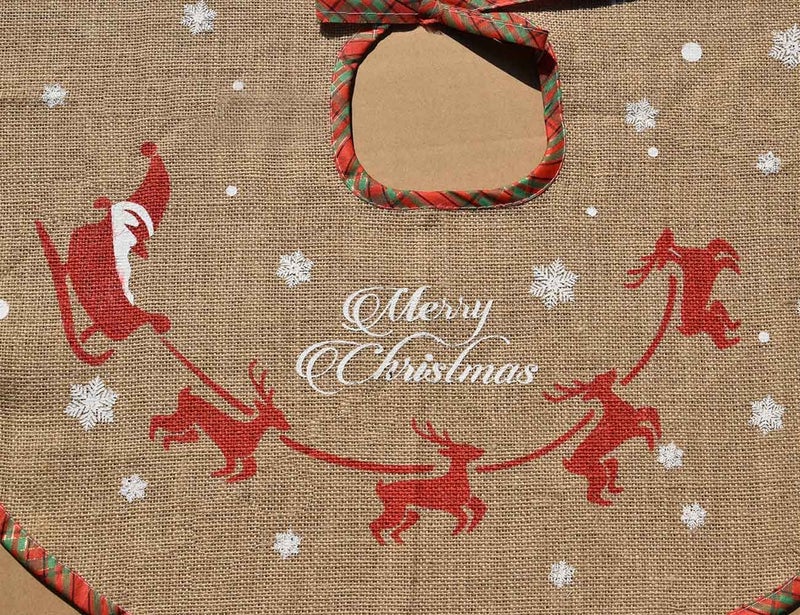 Amajoy Merry Christmas Tree Skirt White Snowflake Burlap Tree Skirt for Xmas Decor Home Decorative Tree Skirt with Inspirational Messages Imprinted Festive Holiday Decoration, 30 Inch in Diameter - Image 5